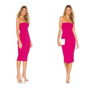 Pink midi superdown strapless dress